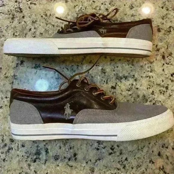 Polo Ralph Lauren Vaughn Linen Saddle Sneaker - Picture 2 of 6